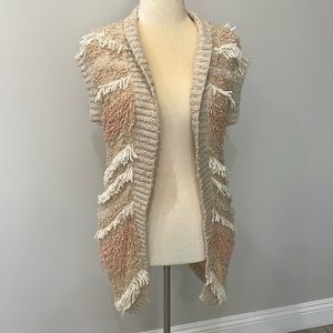 Anthropologie fringe split cardigan